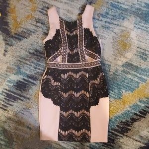 Pink and Black Lace Dress
